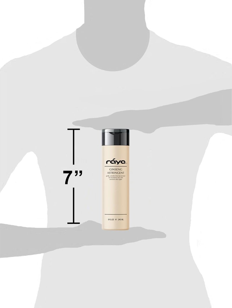 RAYA Ginseng Astringent with AHA 8 oz (G-205) | Gentle Glycolic Facial Toner for Dry and Sensitive Skin | Helps Tighten Pores, Smooth Complexion, and Reduce Fine Lines | Made with Alpha Hydroxy Acids