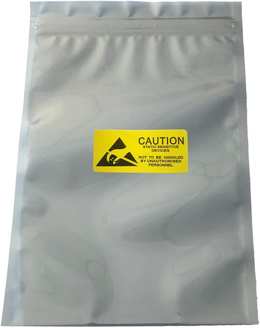 Daarcin 100pcs 5.9x7.87in/15x20cm Anti Static Bags,Premium ESD bag Resealable for 3.5'' SSD HDD with 100pcs Labels, Anti-static Bags for Hand Drive or Varieties of Electronic Device