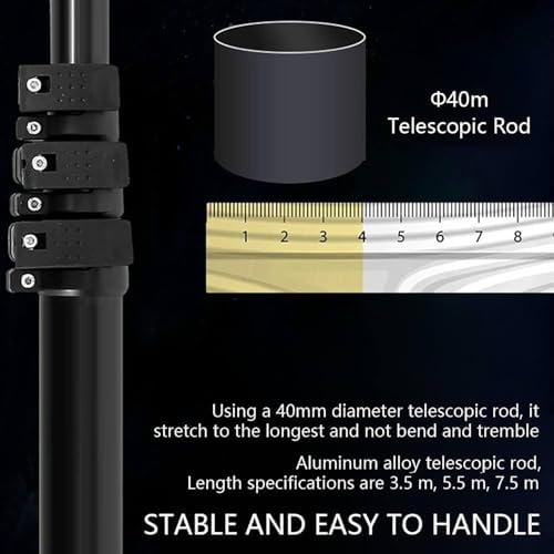 Electric Solar Panel Cleaning Brush with Telescopic Rod, 3.5M/5.5M/7.5M Automatic Water Sprayer, Roof Cleaning Tool, Battery-Powered, Double Disc Design - 5.5M (18ft)