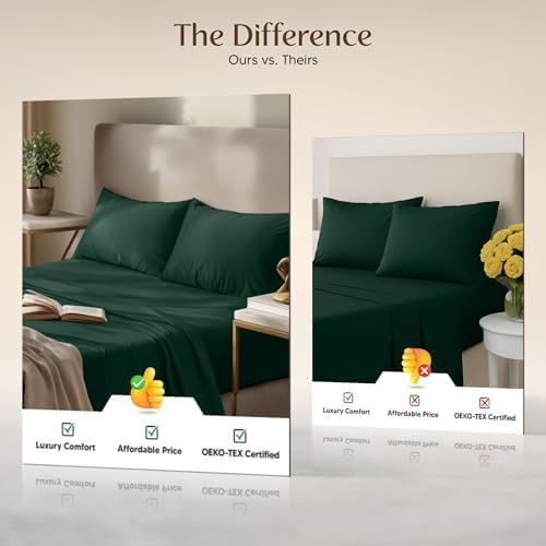 Utopia Bedding King Size Sheet Set - Soft, Breathable Microfiber | 4-Piece in Emerald Green