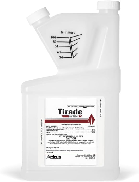 Atticus Tirade Ultra SC Insecticide (900 mL) - Broad-Spectrum Insecticide - 11.8% Beta-Cyfluthrin Pest Control for Indoor and Outdoor Use