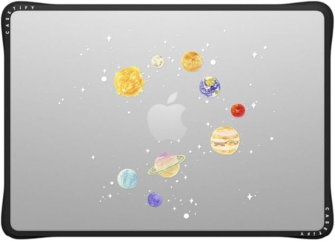 CASETiFY Impact MacBook Air 13.6" (M2-M5) Case [Cushioned Impact Corners/Scratch-Resistant/Anti-Slip Grip] - Solar System - Clear Black