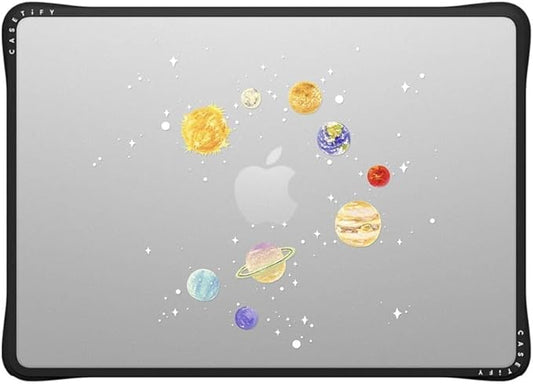 CASETiFY Impact MacBook Air 13.6" (M2-M5) Case [Cushioned Impact Corners/Scratch-Resistant/Anti-Slip Grip] - Solar System - Clear Black