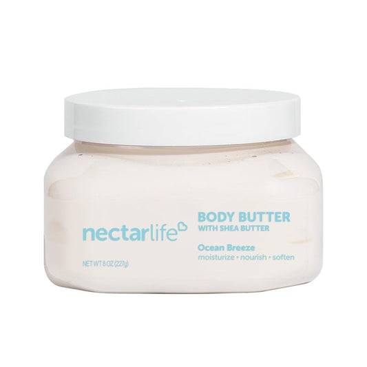 Shea Body Butter - Hydrating Moisturizer with Pure Shea Butter & Avocado Oil | 8oz Ocean Breeze