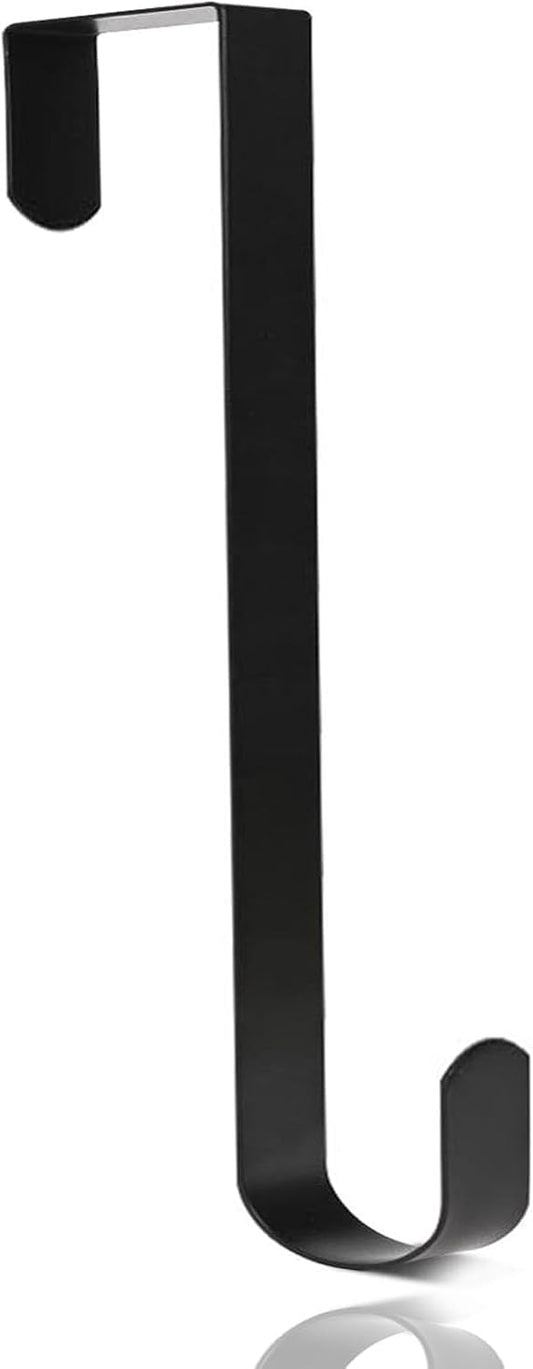Regine Switzerland Adjustable Black Wreath Hanger - Durable Carbon Steel Door Hook, 15” Height