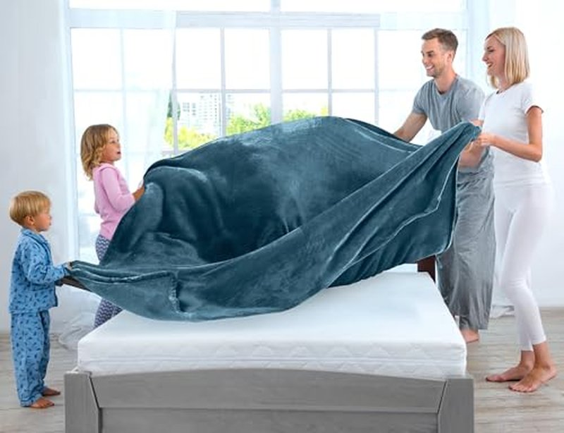 Utopia Bedding Fleece Blanket King Size Stone Blue 300GSM (90x102 Inches) Luxury Soft Bed Blanket (Bulk Pack of 9)