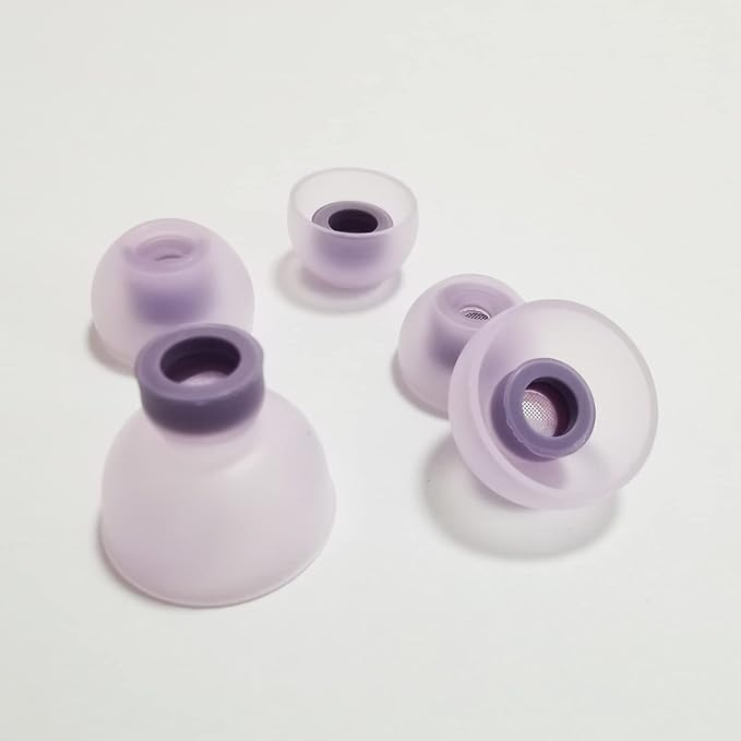Silicone Ear Tips for Samsung Galaxy Buds 2 / Buds+ / Buds PE, Replacement Earbuds Tips with Filter Screen, Noise Isolation, Soft Comfort Fit, 6 Pairs L/M/S Purple