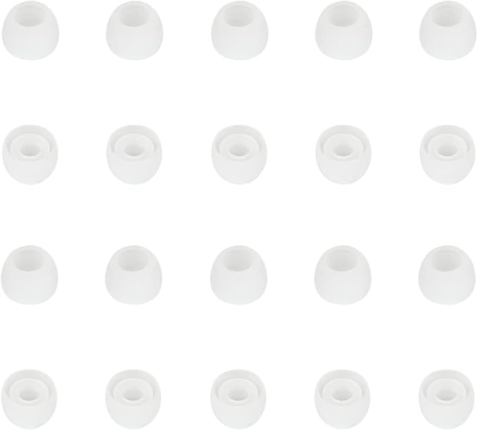 WKYMY Silicone Small Replacement Earbud Tips Eartips for in- Ear Headphones Rubber Tips Earbud Replacement Earbuds Cap 10 Pairs (White)