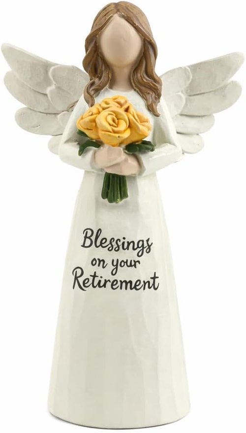 GoGnome Retirement Gift - Resin Angel Statue for Women | Perfect Desk Decor for Coworkers, Teachers, Nurses, and Friends