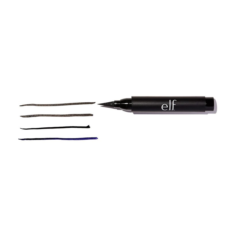e.l.f. Intense Ink Eyeliner, Enhances The Lash Line With Rich & Long-Lasting Color, Tip For Precise Application, Vegan & Cruelty-Free, Blackest Black