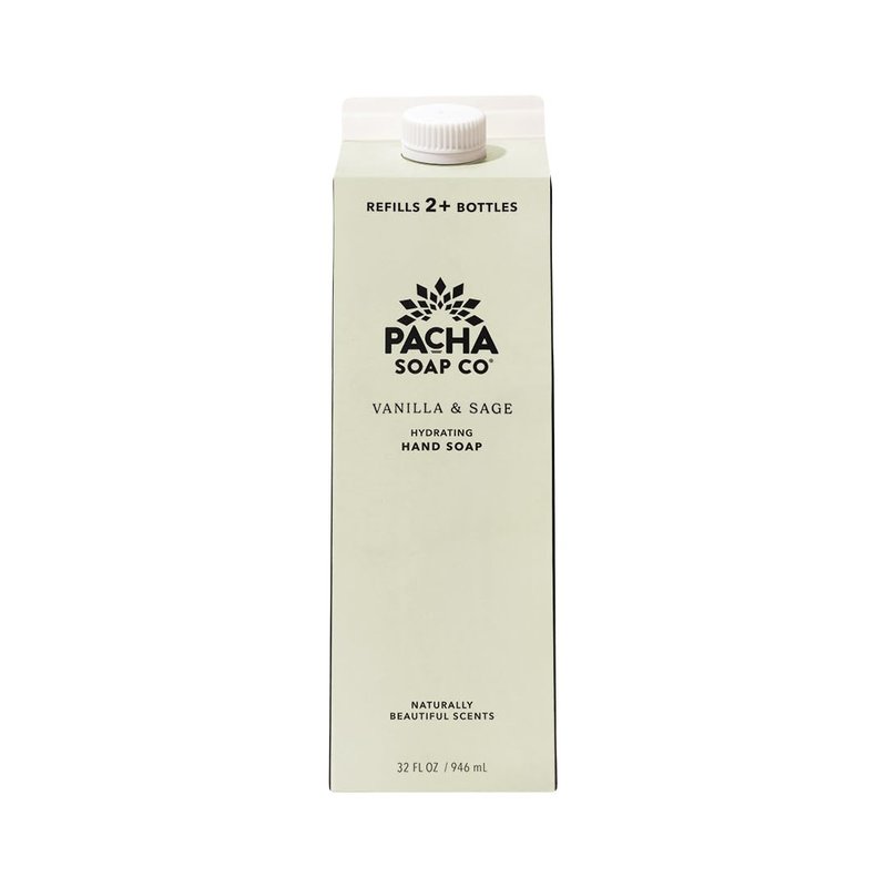 Pacha Soap Co. Liquid Hand Soap Refill - Santal & Amber, Hydrating & Moisturizing Formula with Clean Ingredients, Paraben, sulfate, and Dye Free, Made in the USA, 2-Pack (32 fl oz Each)
