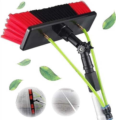 Window Cleaning Pole Water Fed Telescopic Brush Extendable Cleaner Conservatory Roof Cleaning Tools for Photovoltaic Panel Cleaning Trucks Windows Brush Head(Color : 10m/
