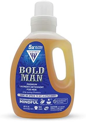Hiketron Bold Man Liquid Laundry Detergent, 5x Ultra Concentrated, Tough Stains Remover Washing Detergent, Long Lasting Masculine Scent (40 Fl Oz, Pack of 1)