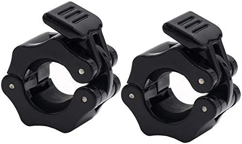 1 Inch Barbell Collars Clamps 2 Pack, Quick Release Locking Barbell Clips for 1”(25mm) Standard Weight Bars, Non-Slip Exercise Collars for Weightlifting, Fitness Training, Gym Workout