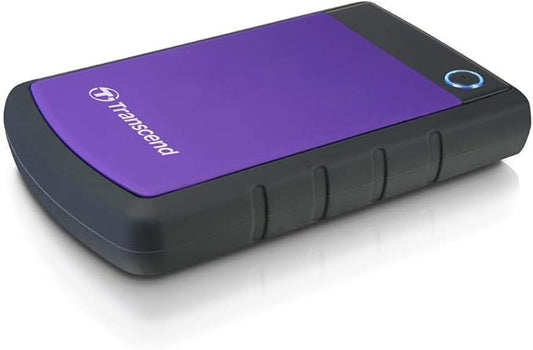 Transcend StoreJet 2TB External Hard Drive, for PS4/PC/Mac/Desktop/Laptop/Xbox, USB3.1(5Gbps)Type-A Portable HDD, One Touch Auto-Backup/Shock Resistant/Three-stage shock protection system(TS2TSJ25H3P)