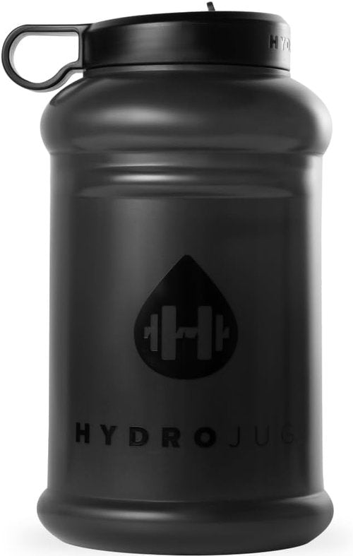HydroJug Half Gallon Water Bottle - Refillable 73oz Jug With Carry Handle | Leakproof & BPA Free - Black (Pro Jug V2)