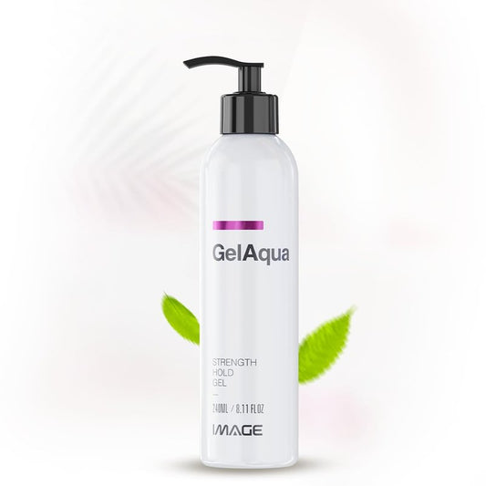 Image Gelaqua Hair Gel â Hydrating Styling Gel with Medium Hold for Natural, Flexible Styles â Non-Sticky Formula â Frizz Control and Shine (8.11 Fl Oz)