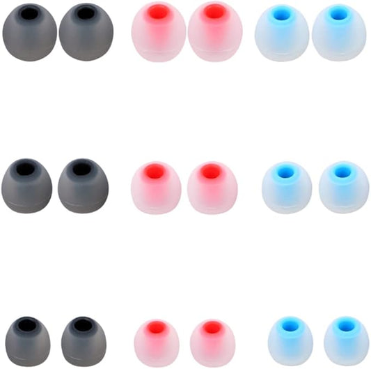 CYADCI 9 Pairs Earbuds Replacement Tips SML, Soft Comfortable Silicone Earbud Tips Fit Most Inner Hole 3.8mm -5.1mm Headphones