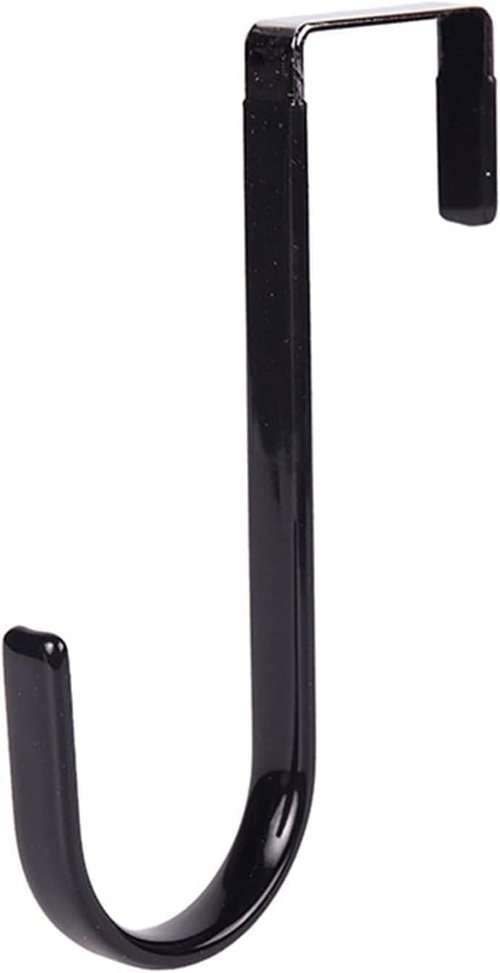 Black Wreath Hanger - Durable Carbon Steel Door Hook for Fall & Christmas Decor | 5-Inch Height