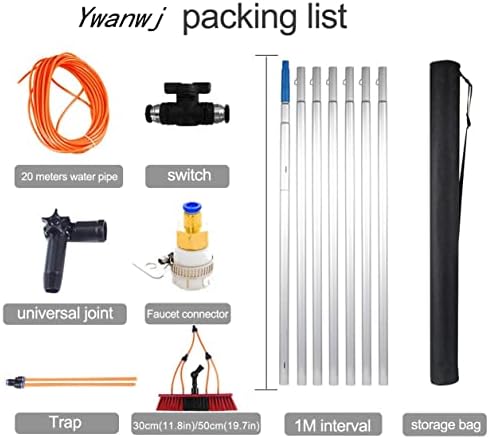 Glass Cleaning Brush Home Water Fed Telescopic Pole Kit Solar Panel Brush Rotating for Photovoltaic Panelï¼12m Telescopic Water Fed Window Cleaning Pole Kit with Roof Cleaner and Solar Panel