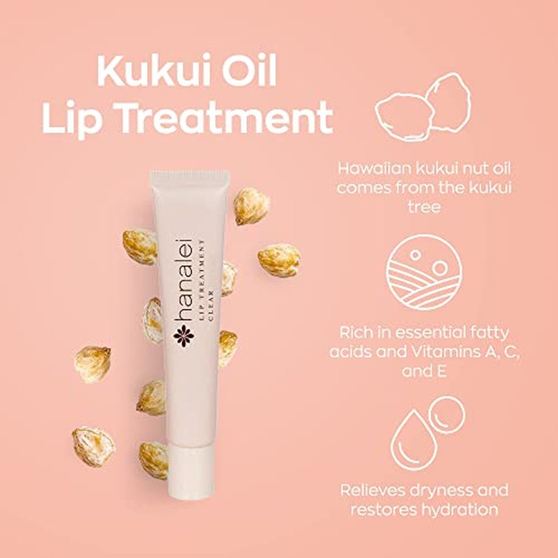 Hanalei Lip Treatment Bundle - Clear & Rose | Nourishing Kukui Oil, Shea Butter & Agave for Soft, Hydrated Lips