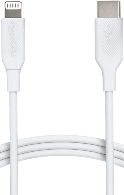 Amazon Basics USB-2.0 Type C to Lightning Cable, MFi Certified, 3 Feet, White