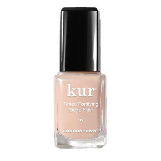 LONDONTOWN Kur Nail Ridge Filler - Smoother - Strengthener - Filler for Damaged Uneven Nails - Fortifying, Self Leveling Base, Vegan, Cruelty Free, Paraben Free, Apricot-Beige, 0.4 fl oz