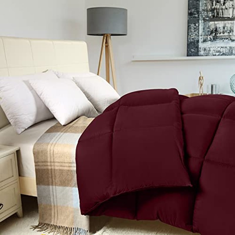 Utopia Bedding Comforter Duvet Insert, Quilted Comforter with Corner Tabs, Box Stitched Down Alternative Comforters Queen Size (Burgundy, Pack of 4)