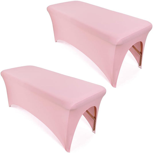 Fitted Pink Lash Bed Cover - 2-Piece Spandex Set for 6FT Lash Tables | Perfect Holiday Gift