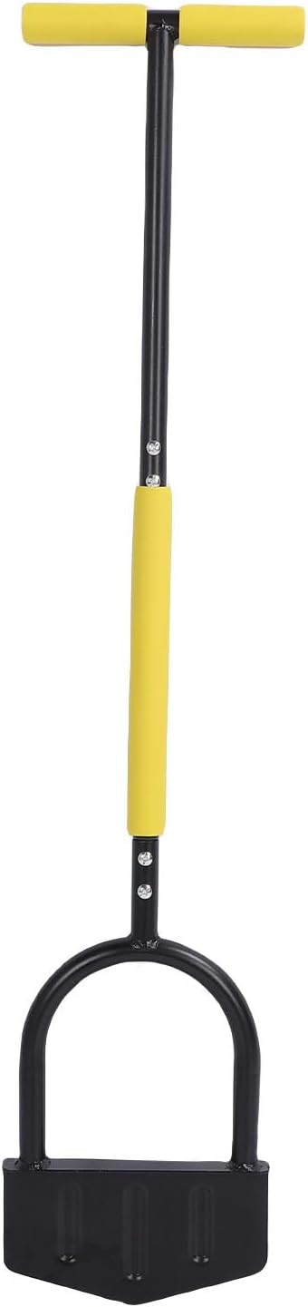 Hilitand Half Moon Lawn Edger Manual Edger Stainless Steel Lawn Edging Tool with T Handle for Garden Flower Bed Sidewalk Driveway