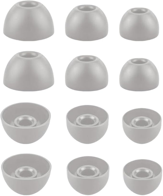 Aginkgo Replacement Ear Tips for Beats Fit Pro, Beats Studio Buds+, Beats Studio Buds, Beats Solo Buds Silicone Earbuds Washable Noise Isolation, Fit in The Charging Case, 6 Pairs S/M/L (Sage Gray)