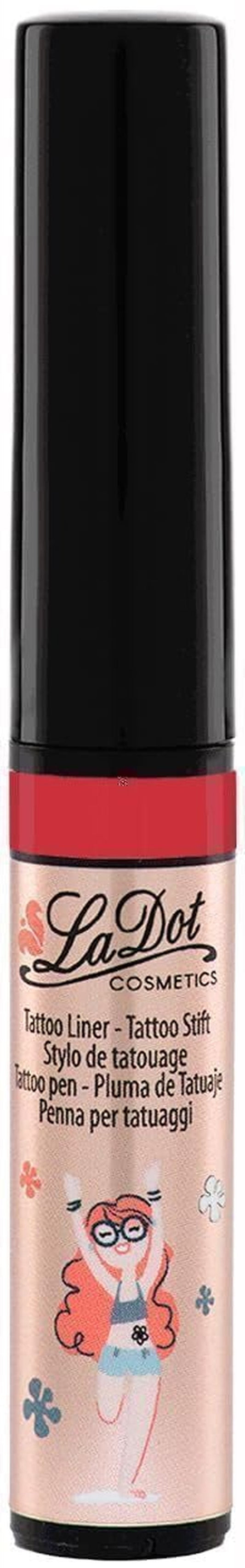 LaDot Temporary Tattoo Liner Pen – Fine Tip Waterproof Body Art Marker for Drawing Custom Skin Designs – Ideal for Temporary Tattoos, Festivals, Parties & More (Red)