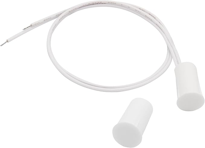 FOCMKEAS 5PCS Recessed Wired Security Window Door Contact Sensor, Normally Closed NC, Door Alarm Magnetic Reed Switch with 2 Wire, ABS Brown, RC-33