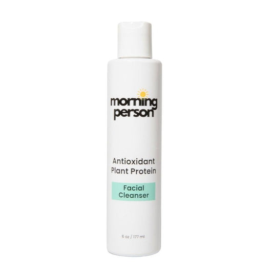 Morning Person Antioxidant Plant Protein Face Cleanser | Hydrolyzed Kale, Carrot & Lemon Proteins + Green Tea | Gentle Daily Cleanser | Sulfate-Free, Fragrance-Free Beauty