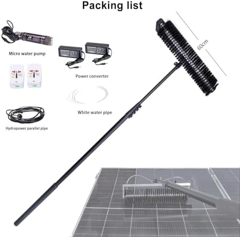 Automatic Solar Panel Cleaning Kit - 7.5m Water Fed Pole, Roller Brush Tool for Efficient Photovoltaic Panel Cleaning, Roof Water Brush for Easy Maintenance