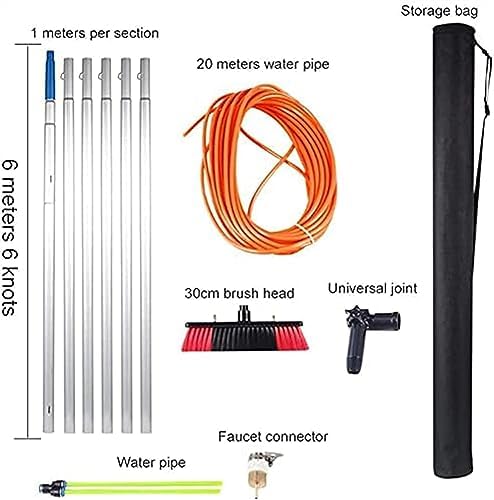 Window Cleaning Pole Water Fed Telescopic Brush Extendable Cleaner Conservatory Roof Cleaning Tools for Photovoltaic Panel Cleaning Trucks Windows Brush Head(Color : 9m/2