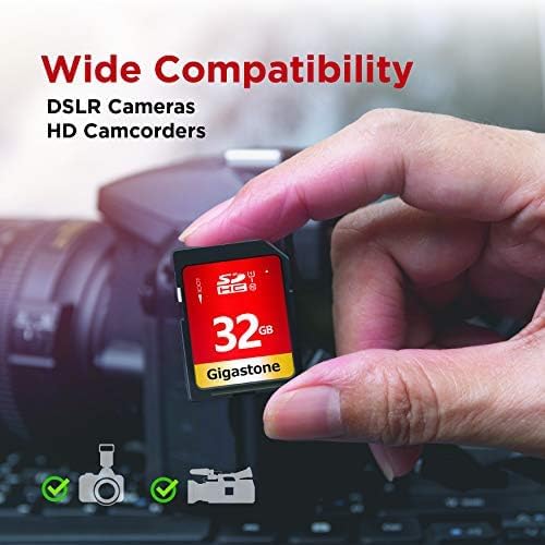GIGASTONE 32GB SD Card 50-Pack UHS-I U1 Class 10 SDHC Memory Card High-Speed Full HD Video Compatible with Digital Camera, SPYPOINT TACTACAM WOSPORTS Trail Camera, with 50 Mini Cases