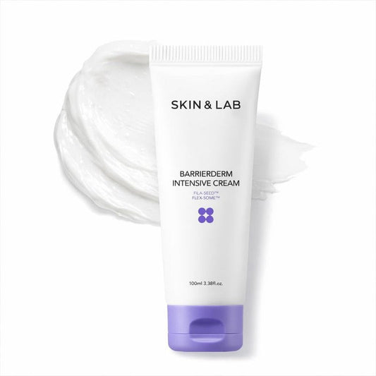 [SKIN&LAB] Barrierderm Intensive Cream 100ml, Skin Barrier Korean Face Cream Moisturizer, Panthenol, light texture, face and body cream, Gentle for All Ages (3.38 fl oz.) | Korean Skin Care