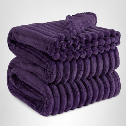 Bedsure GentleSoft Purple Fleece Blanket for Couch - Cozy Soft Blankets for Women, Cute Small Throws for Girls, 90x90 Inches