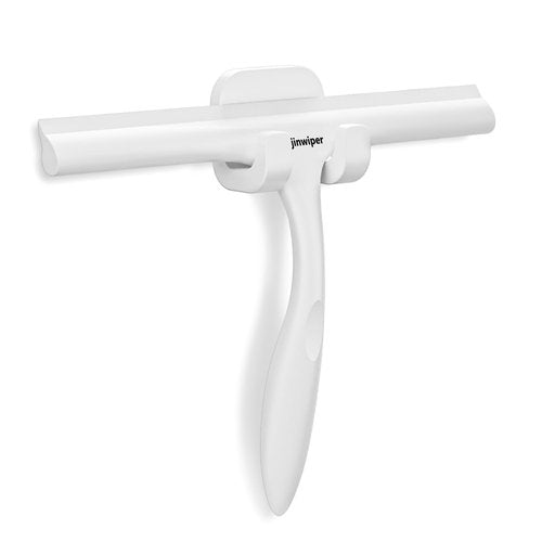Anjinwiper All-Purpose Shower Squeegee for Shower Glass Door with Adhesive Hook, Silicone Squeegee for Shower Doors, Bathroom, Windows, Mirrors, Shower Cleaner Tool Household Squeegee(10 inch-White)