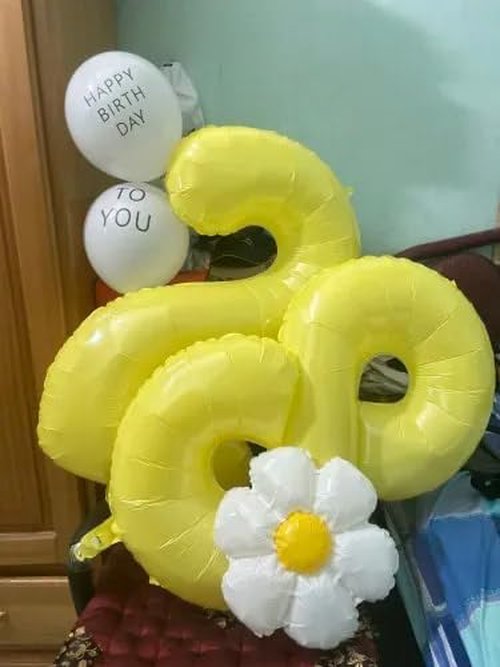 1st Birthday Decorations | Skiennix 40-Inch Yellow Number 1 Balloon for Girls & Toddlers