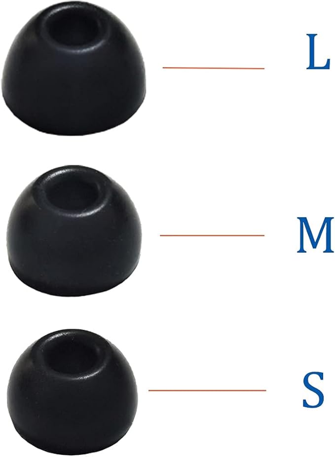Luckvan Silicone Ear Tips for Beats Studio Buds Tips Replacement Ear Earbuds Tips for Beats Studio Buds+/Fit Pro/Solo Buds Earbuds 6 Pairs LMS Black