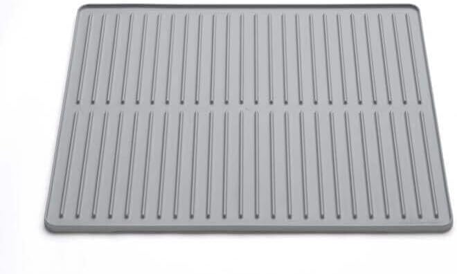 WeatherTech DishMat Drain- 16" x 18" Drip Dry Hand-Washed Dish Drying Mat, Pebble