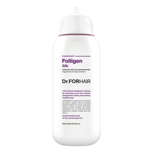 Dr.FORHAIR Folligen Silk Treatment | Korean Hair Treatment For Dry Damaged Hair | Scalp Treatment & Hair Mask | For Hair Thickening & Fuller Looking, 10.14 fl oz