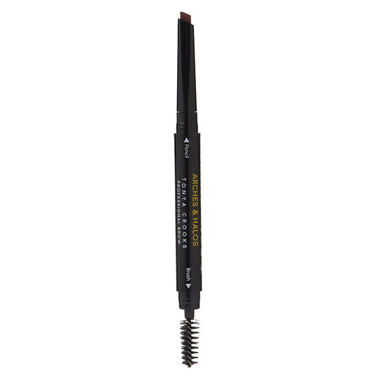 Arches & Halos Angled Brow Shading Pencil - Double Sided Eyebrow Filler and Spoolie - Angled Brush Design for Precise Shaping and Styling - Buildable, Easy Blend Pigment - Espresso - 0.012 oz