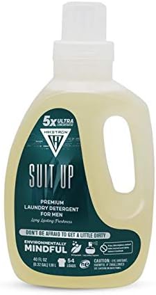 Hiketron Suit Up Liquid Laundry Detergent, 5x Ultra Concentrated, Tough Stains Remover, Long Lasting Masculine Scent (40 Fl Oz, Pack of 1)