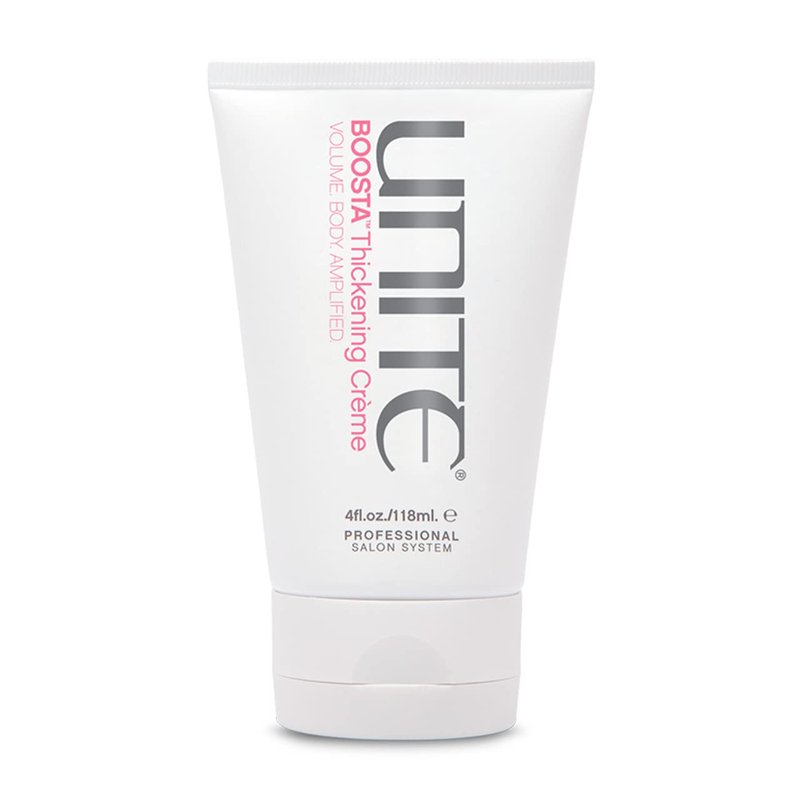 UNITE Hair – BOOSTA Thickening Crème – Lightweight Styling Cream to Instantly Add Thickness & Touchable Volume – For Fine or Limp Hair – UV & Thermal Protection – 4 Fl Oz