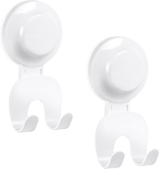 VIS'V Suction Cup Razor Holder - Removable & Reusable Shower Hooks for His and Hers | 2 Pcs, White