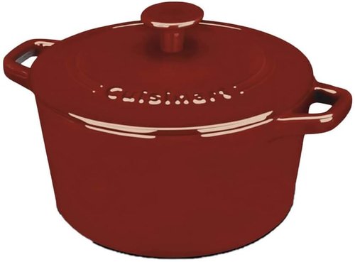 Cuisinart Enameled Cast Iron Round Casserole - 3-Quart in Cardinal Red for Perfect Cooking