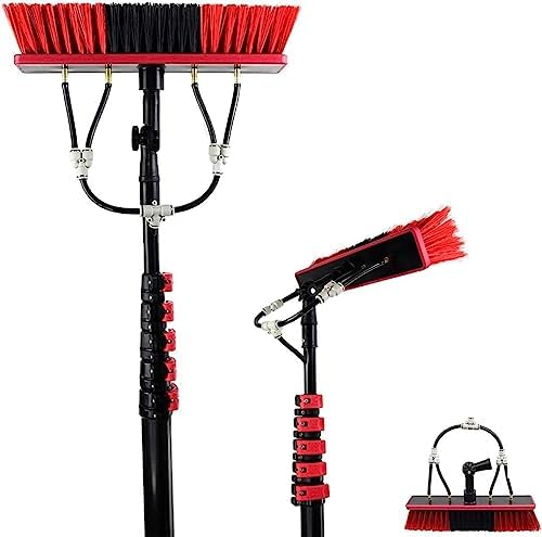 Window Cleaning Brush 3.6-11M Water Fed Pole Telescopic Brush,Conservatory Roof Cleaner/Water Fed Extendable Brush/Window Clean Kit Roof Cleaning Tools with Water S